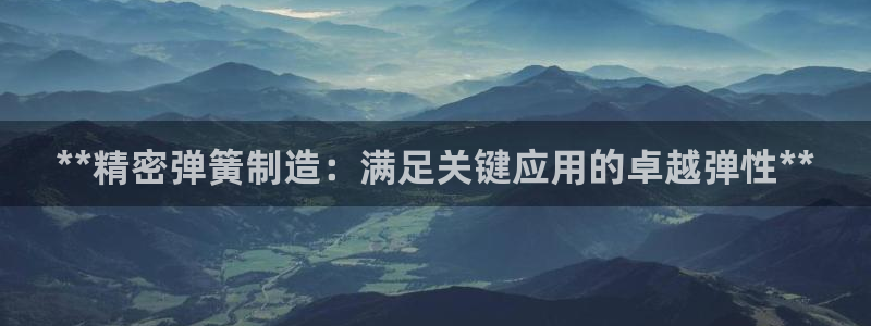 彩神平台是真的吗：**精密弹簧制造：满足关键应用的卓越弹性**