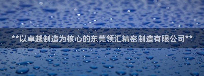 彩神viii是正规平台吗?：**以卓越制造为核心的东莞领汇精密制造有限公司**