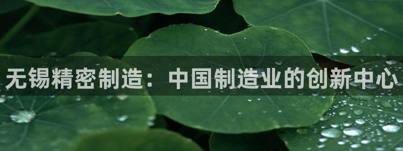 在彩神网输了六万多怎么拿回来：无锡精密制造：中国制造业的创新中心