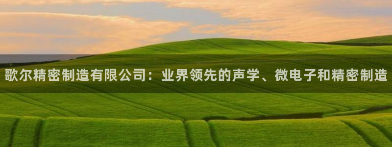 彩神争霸官方登录：歌尔精密制造有限公司：业界领先的声学、微电子和精密制造