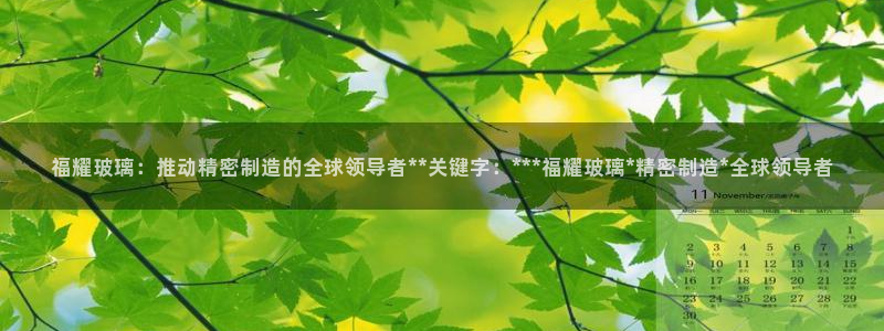 彩神争霸老平台：福耀玻璃：推动精密制造的全球领导者**关键字：***福耀玻璃*精密制造*全球领导者