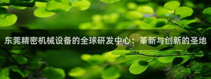 彩神iv是正规平台吗?：东莞精密机械设备的全球研发中心：革新与创新的圣地